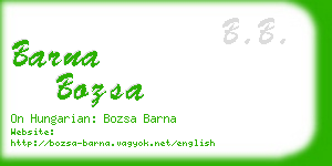 barna bozsa business card